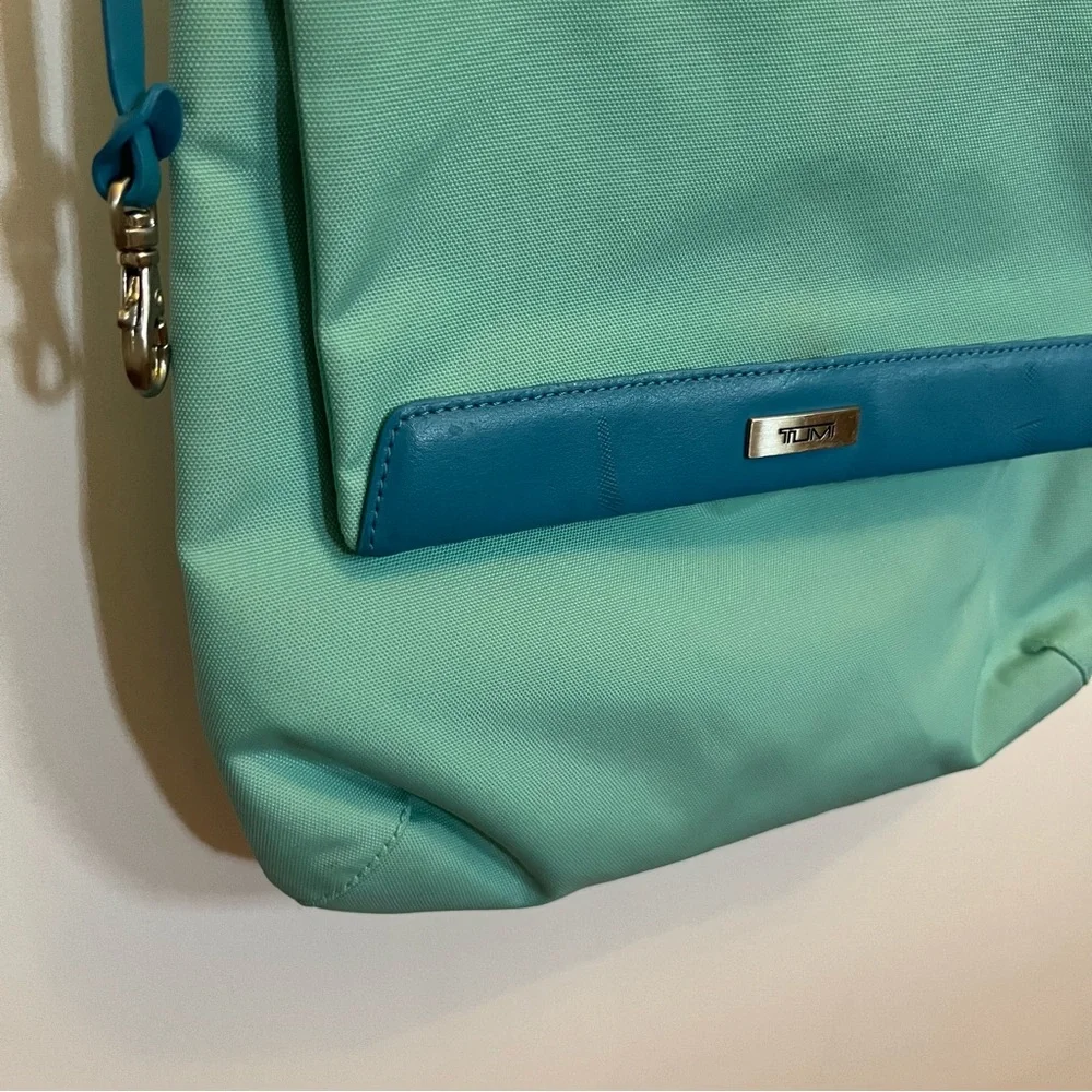 Tumi Nylon Travel Crossbody Bag Teal Blue - Picture 4 of 16